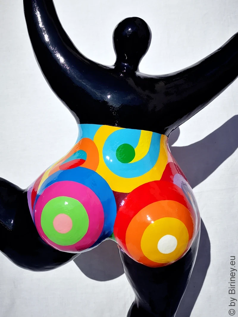 schwarz/bunte Nana-Figur 98cm für den Garten! Unikat