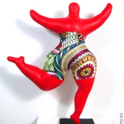 rote Nana Figur mit Ornamenten SL Höhe 38cm