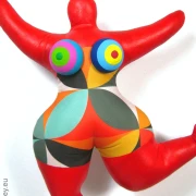 red Nana figure with retro pattern! SL Hight 37cm / 15 inches