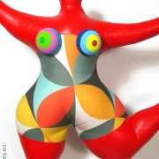 red Nana figure with retro pattern! SL Hight 43cm/ 17 inches