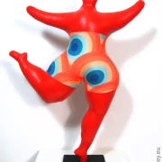 red Nana figure with retro pattern! SL Hight 43cm/ 17 inches
