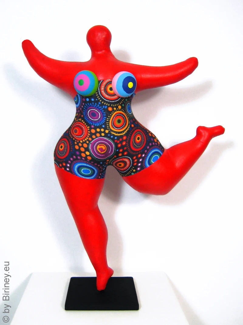 red Nana figure with circles pattern! SL Hight 42cm/ 16.5 inches