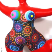 red Nana figure with circles pattern! SL Hight 42cm/ 16.5 inches