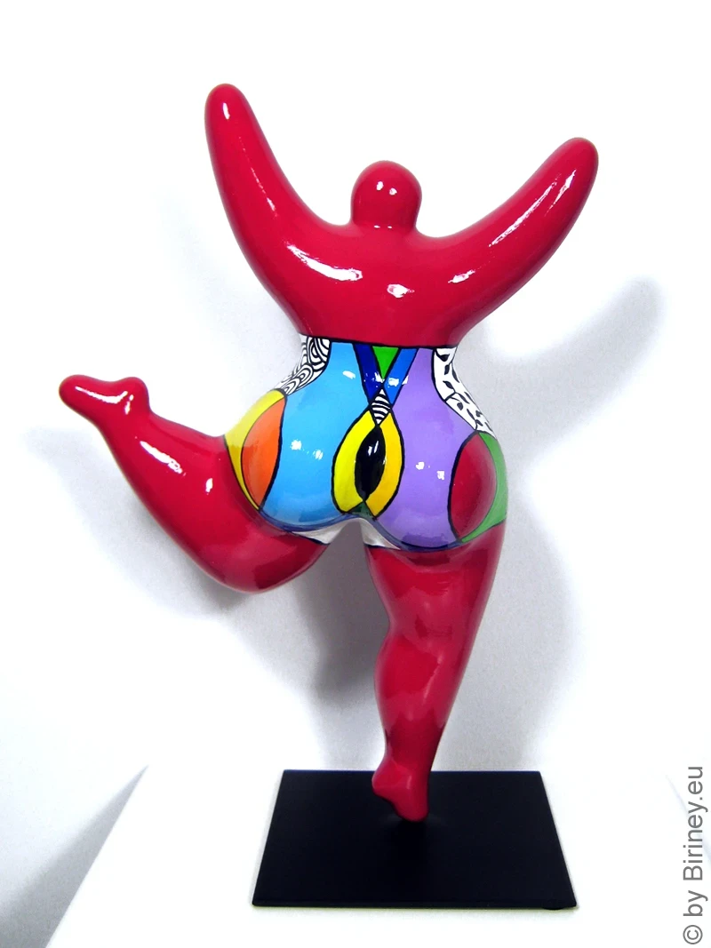 karminrote Nana-Figur mit Mustern 31cm