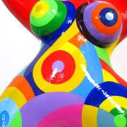 red Nana garden figure with geometric pattern! 35 inches Unique piece