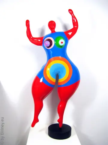 Red Unique Nana sculpture "Athlete" height 64 cm / 25 inches red/multicolored