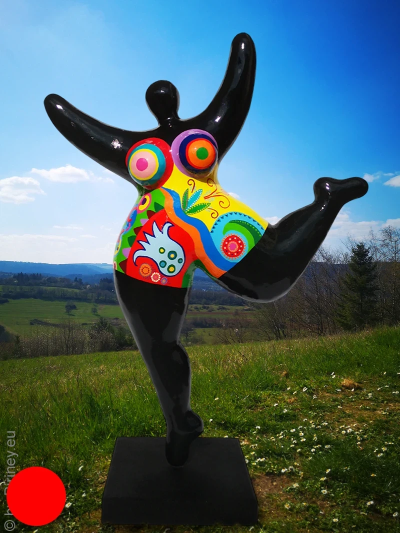 schwarz/bunte Nana-Figur 98cm für den Garten! Unikat