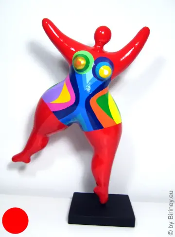 verkauft: Unikat Nana-Figur Höhe 46 cm rot/bunt "Tailla"